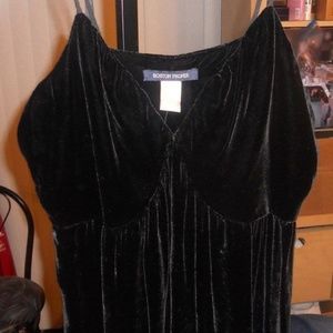 Boston Proper Black Velvet Babydoll Dress Sz 6 NWT